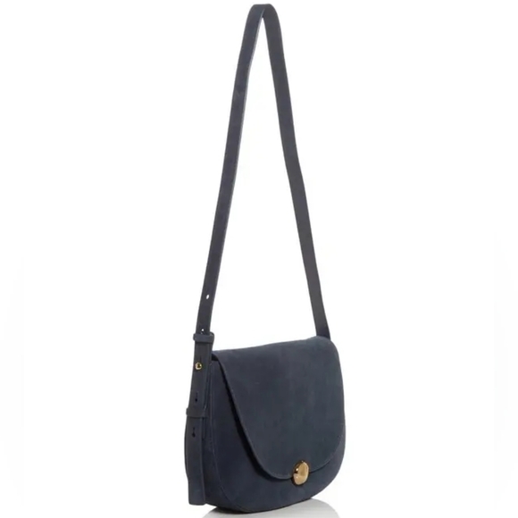 NWT Madewell | Dakota Large Saddle Crossbody Bag Indigo Navy Blue Leather Womens - Picture 3 of 12